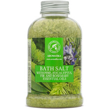 Sea Salt Bath 600 g with Pine - Eucalyptus - Fir & Rosemary Essential Oils - Bath Salts - Body Care - Good Sleep - Beauty - Bathing - Wellness - Relax