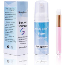Lash Shampoo for Individual Eyelash Extensions, 60ml Eyelash Cleanser foam, Makeup Remover with Soft Brush