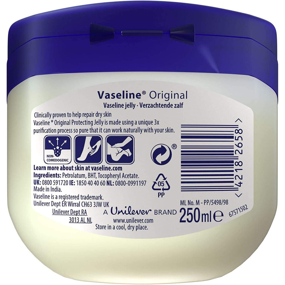 Vaseline 250ml Original Pure Petroleum Jelly Pack of 3