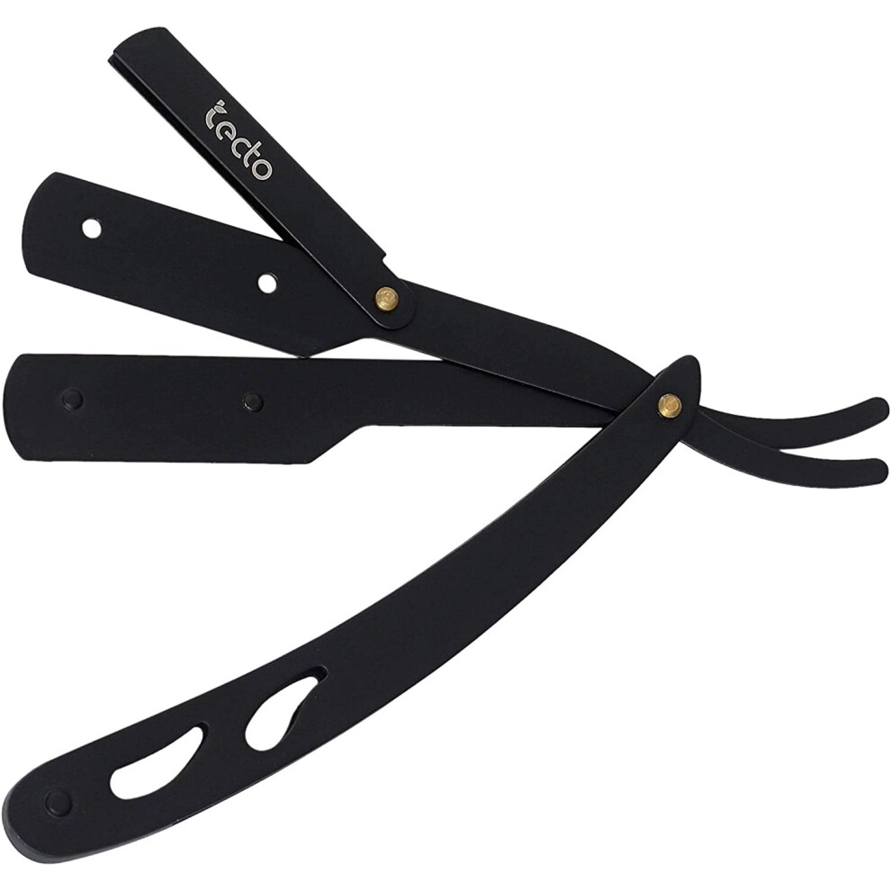 Tecto Professional Barber Straight Cut Throat Razor/Straight Razor For Moustache & Beard Shaving Razor Weight Colour/Shaving Razor/ Light/Black