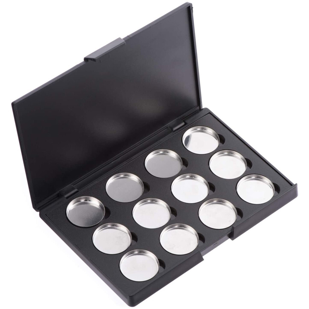 Allwon Empty Magnetic Eyeshadow Makeup Palette With 12Pcs 26Mm Round Metal Pans