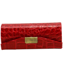 Lipstick Case, ICEBLUEOR Leather Lipstick Case Durable Waterproof Lipstick Holder Button Closure Lipstick Box with Mirror Cosmetic Storage Kit (Red)