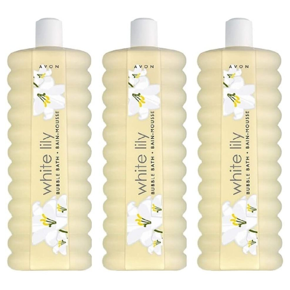 3 x Avon Bubble Bath 500ml White Lily