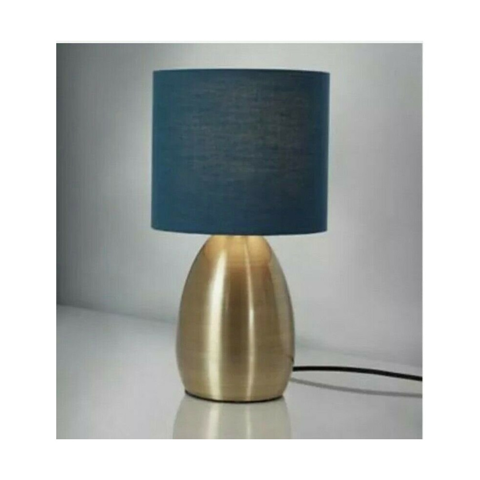 Elegant Design Velvet Shade Table Bedside Lamp Light/Gold 33cm-Teal-image-OPC-P8VS9XN-NEW