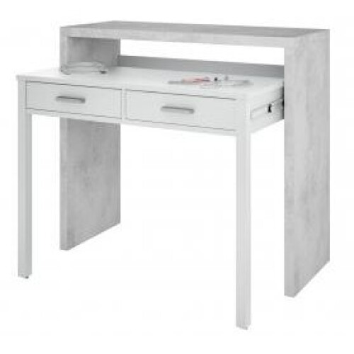 EPPING DESK PULL OUT WHITE & CONCRETE
