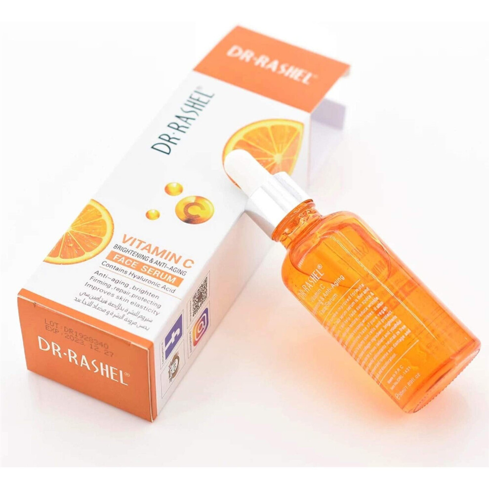 dr rashel Vitamin C Face Serum - Hyaluronic Acid, Brightening, Anti Wrinkle and Anti Aging, Dark Circle, Fine Lines and Sun damage â Restore&Boost