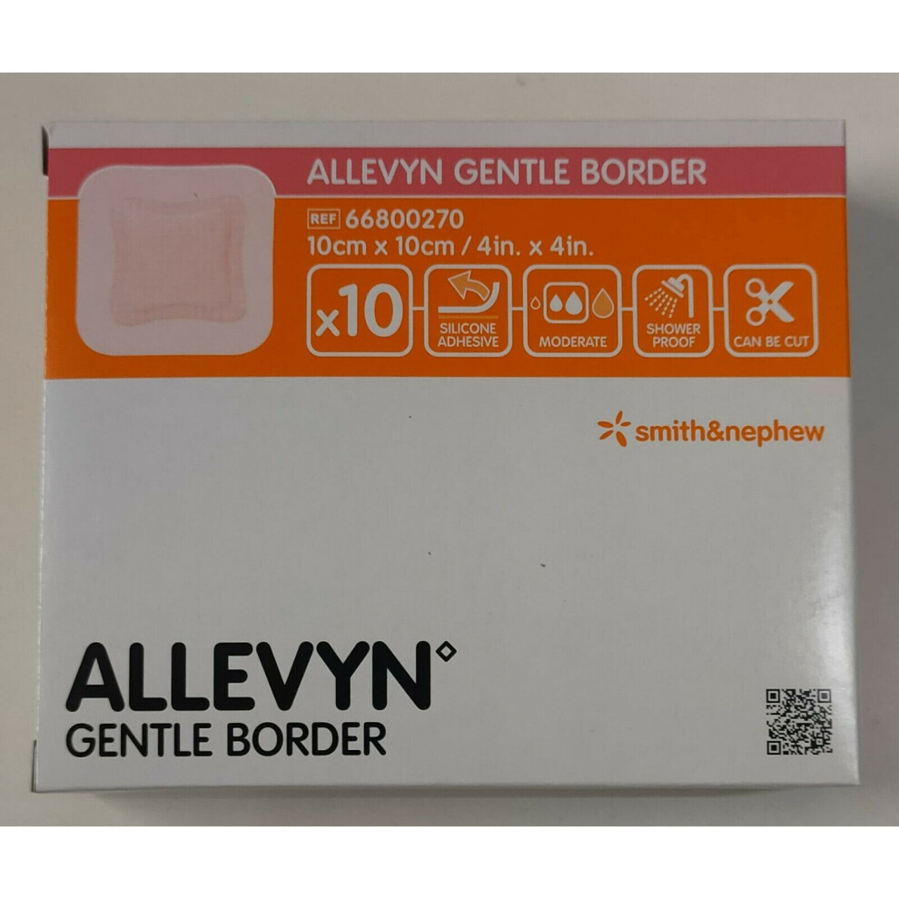 Allevyn Gentle Border Silicon Adhesive 10cm X 10cm 66800270 - 10 Dressings