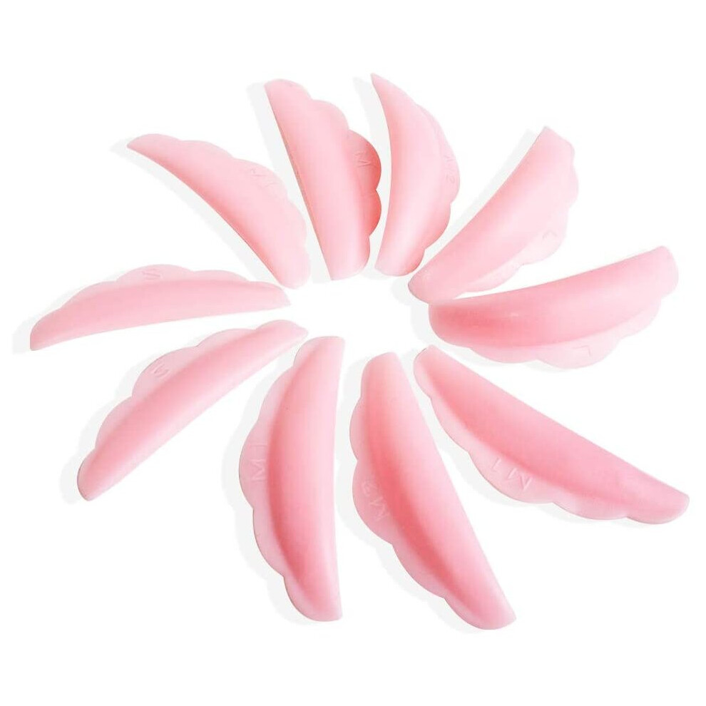 Libeauty Super Soft Lash Lift Pads Rods 10Pcs Eyelash Perm Lift Silicone Rods 5 Size Reusable Eyelash Perming Curler Shield Pads with Premium PU