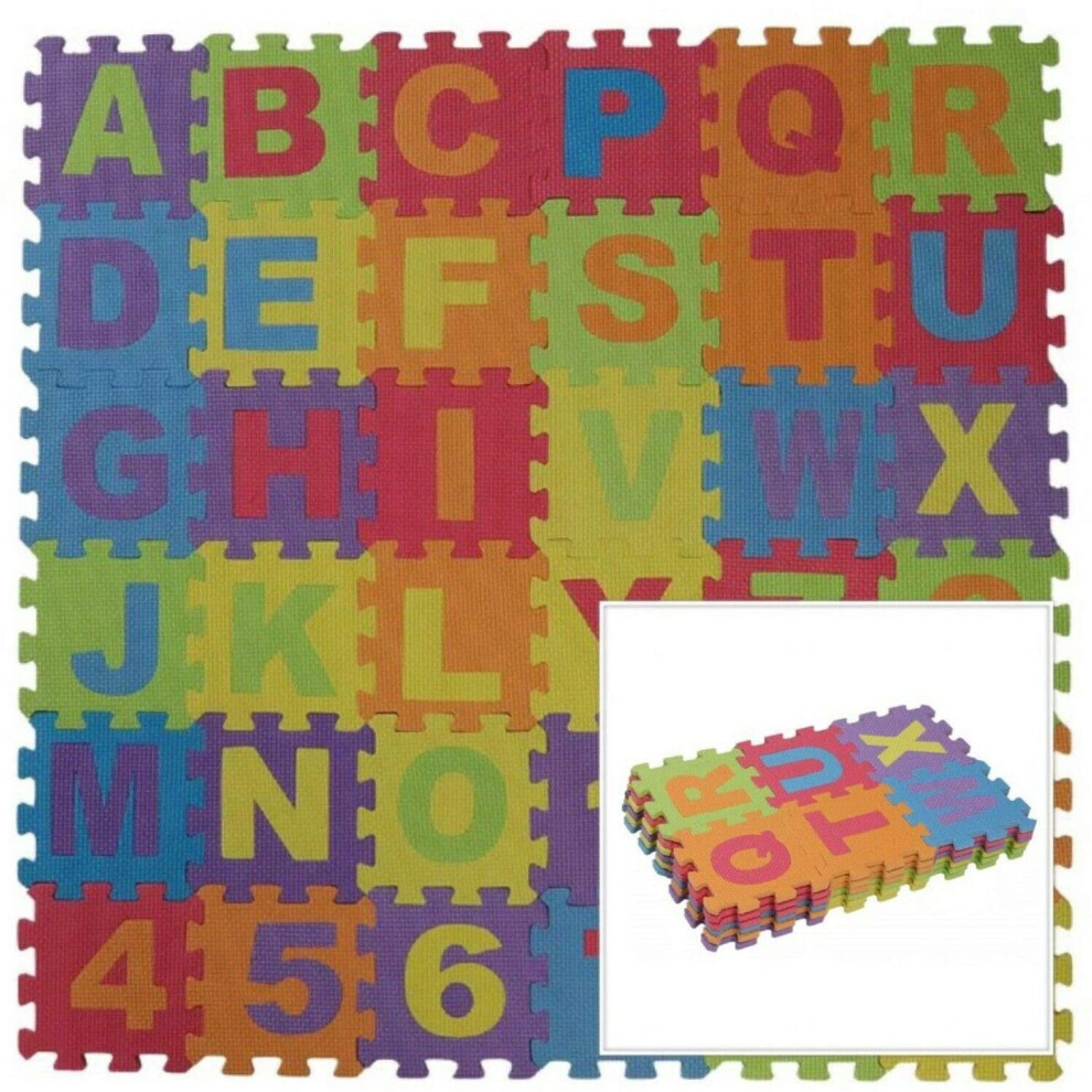 Adeptna 36 Pcs Multi-Coloured Soft Eva Foam Jigsaw Play Mat ‎Adeptna