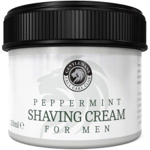 Shaving Cream For Men - Vegan Friendly Peppermint Shave Cream From Gentlemans Face Care Club - Extra Large 150ml Pot With ‘Easy Grip' Lid + 100%
