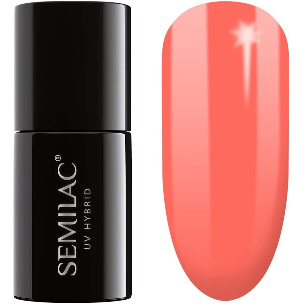 Semilac Gel Nail Polish | Long Lasting And Easy To Apply | Perfect For Home And Professional Manicure And Pedicure - 132 Orange Lollipop Gel Nail