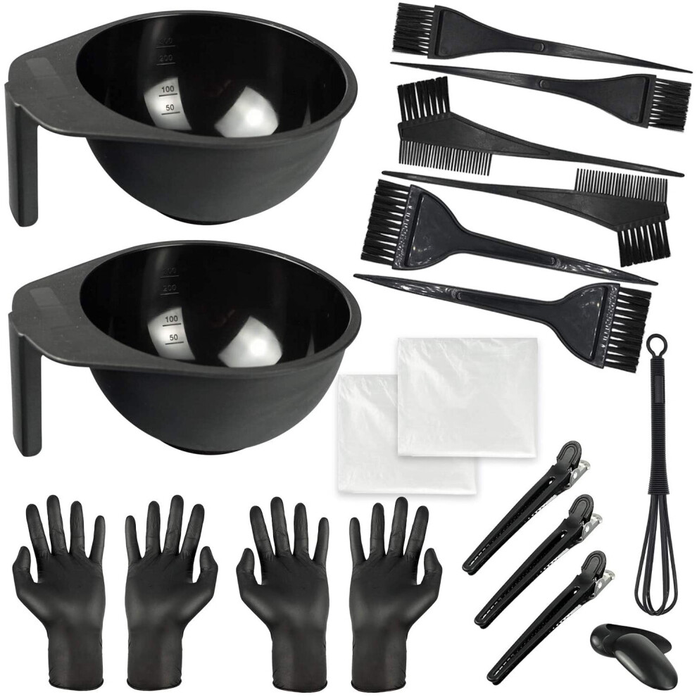 Mauts Hair Dye Coloring Set, Hair Tinting Comb And Mixing Brush Bowl,Ear Cover Mixing Spoon Hair Clips Gloves And Disposable Shawlï¼Diy Salon.