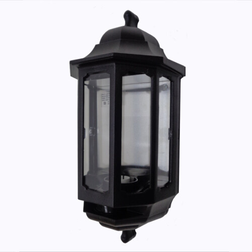 ASD HL/BK060 Half Lantern Outdoor Wall Light Fitting - Black (FIN865)