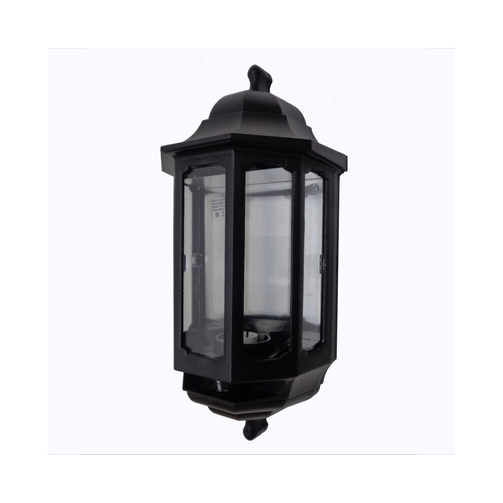 ASD HL/BK060 Half Lantern Outdoor Wall Light Fitting - Black (FIN865)