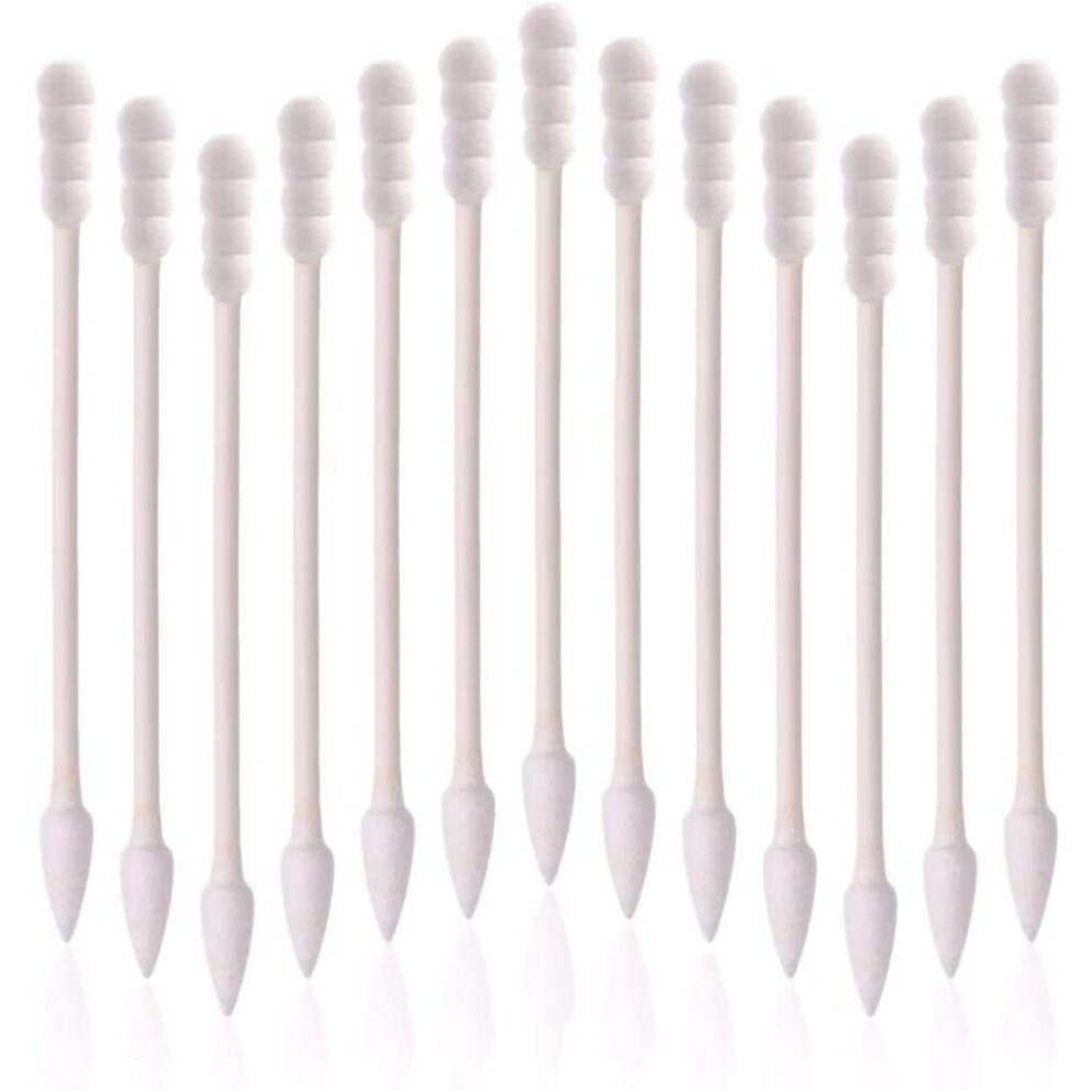 Akliocss 800Pcs Cotton Swabs, Double Tipped Cotton Buds With Paper Stick, 4 Packs Of 200 Pieces, Spiral +Pointed Shape