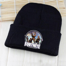 (E) Beanie Knitted Hat Cap Costume Game Fortnite Rainbow Pony Horse Black Skullies