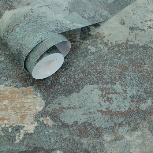 Holden Decor Concrete Texture Teal Wallpaper 13161 1