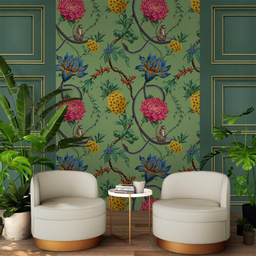 Belgravia Decor Forbidden Fruit Green Wallpaper 39002 2