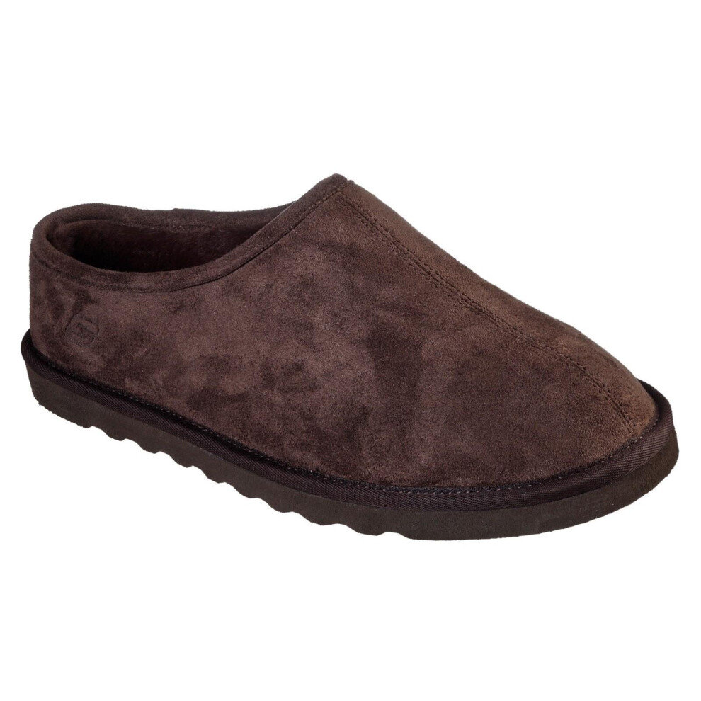 (7 UK, Chocolate Brown) Skechers Mens Renten Lemato Relaxed Fit Slippers