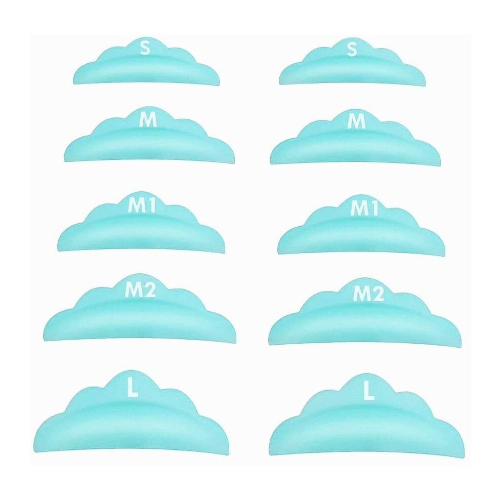 Libeauty Lash Lift Pads Rods 10Pcs Eyelash Perm Lift Silicone Rods 5 Size Reusable Eyelash Perming (Green)