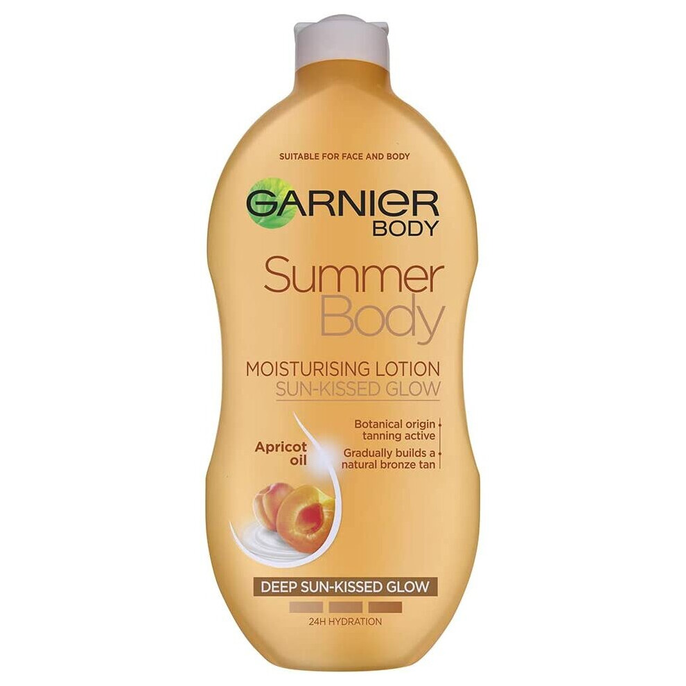 Garnier Summer Body Gradual Tan Moisturiser Deep 400 ml, For A Radiant, Sun Kissed Glow, Suitable For Face & Body, 24 Hour Hydration & A Natural Even