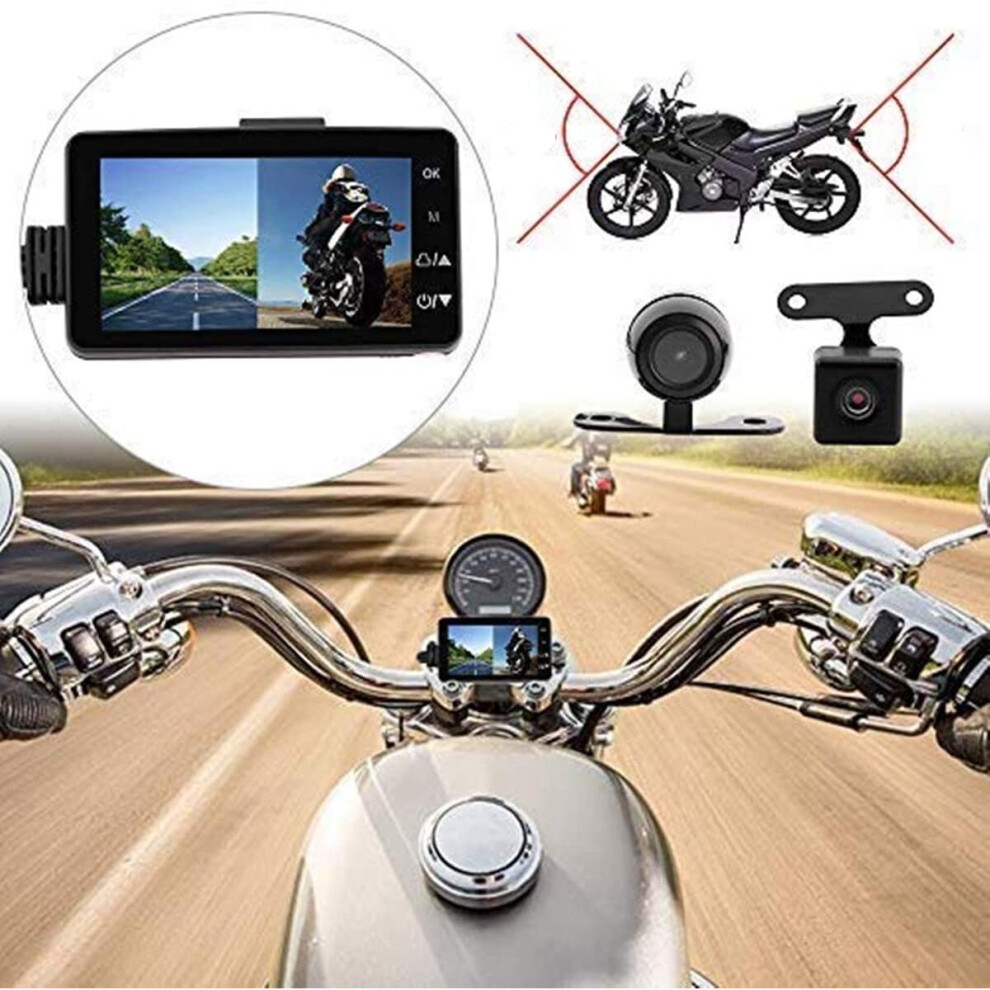 MASO Motorcycle Dash Cam Front and Rear Camera Waterproof Dual Video HD 1080pÂ With IP68