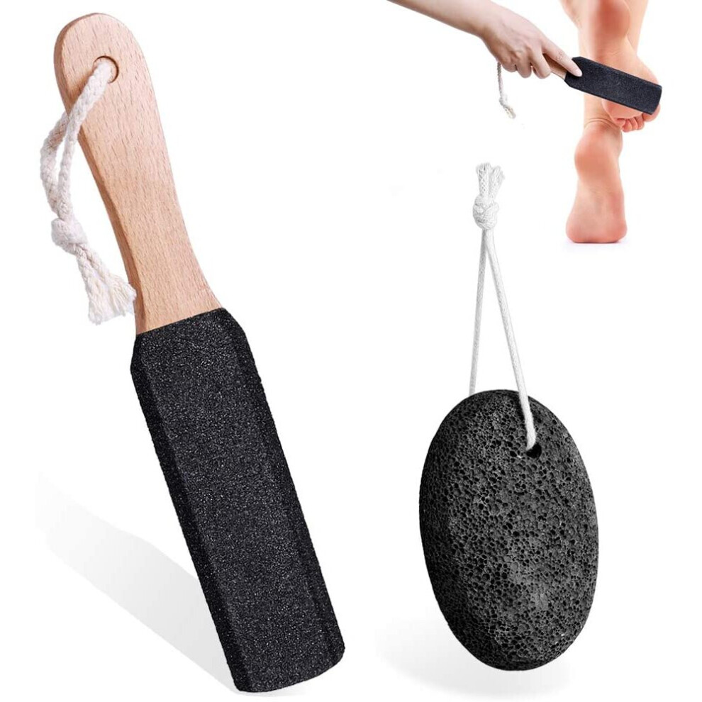 Naici Natural Pumice Stones For Feet, Premium Exfoliator & Foot File,Foot File Callus Remover Foot Cracked Heels,Dead Skin,Hard Skin (Black)