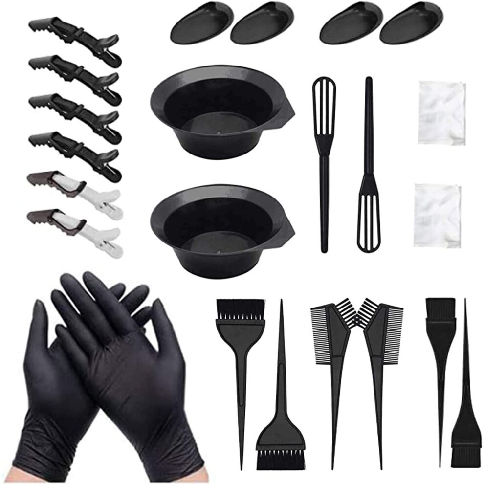 Nepak 24 Pcs Hair Dye Coloring Kit, Hair Tinting Bowl, Dye Brush, Ear Cover, Gloves For Hair Tint Dying Coloring Applicator