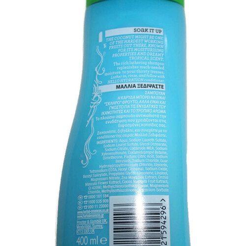 Herbal Essences Herbal Essences Hello Hydration Set Shampoo & Conditioner with Coconut Scent. Bundle 200 ml each 1