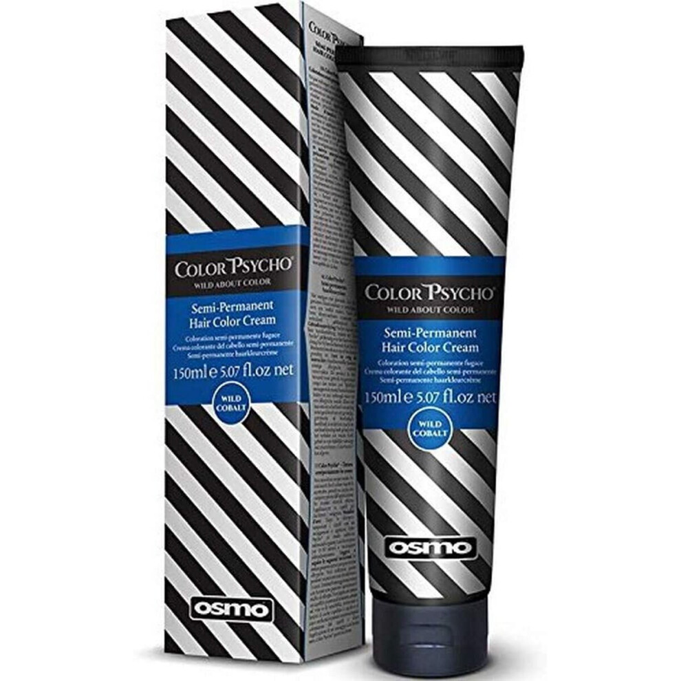 Color Psycho Tamer Semi-Permanent Hair Color Cream, Wild Cobalt 150 ml
