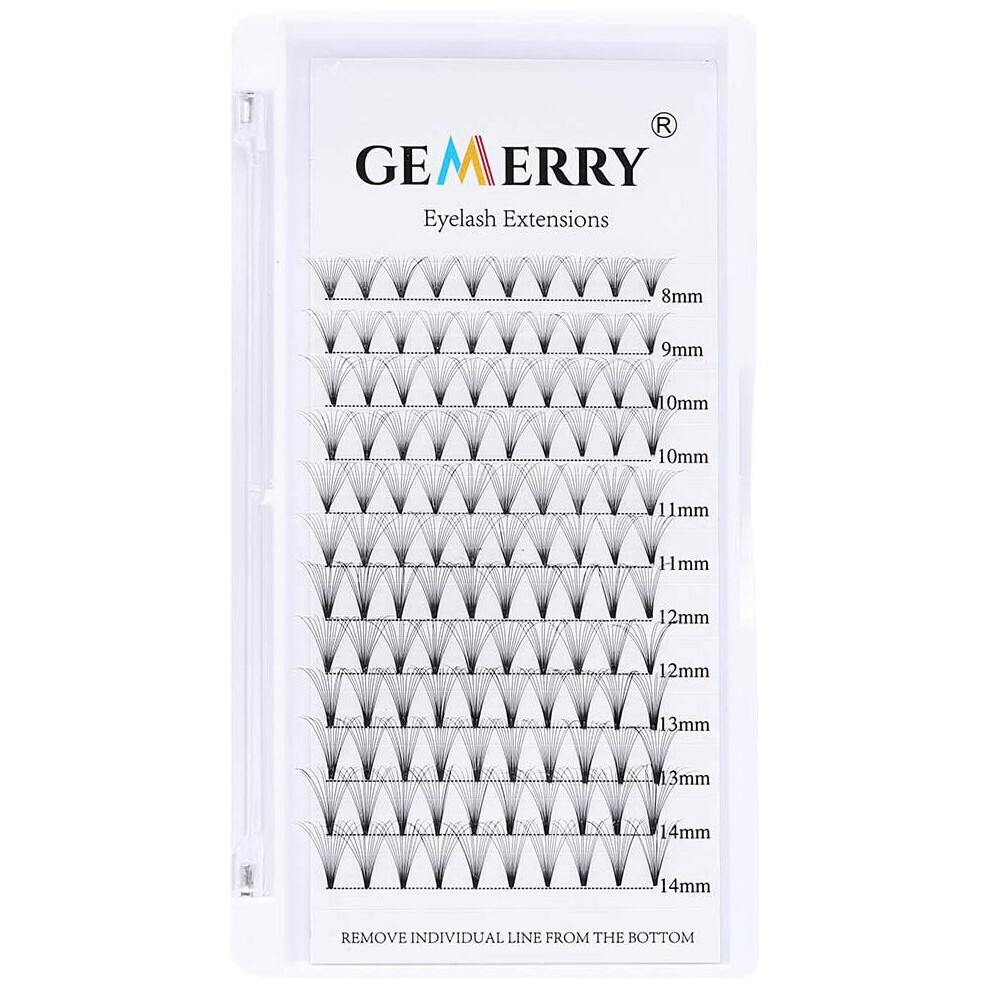 12D Pre-made Fans Russian Volume Lashes for Eyelash Extensions 0.07 C curl Mixed Length 8-14mm Knot Free Lashes by GEMERRY (0.07-12D-C curl-Mix)