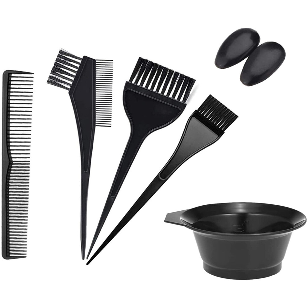 Hair Colouring Tools, KEAIDUO 7pcs Hair Dyeing Tool Set, Hair Colour Brush and Bowl Set, DIY Salon Hair Tinting Bowl, Dye Brush, Ear Cover,