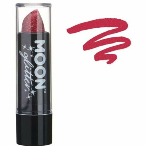 (Red) Womens Ladies Glitter Lipstick Unisex Party MakeUp