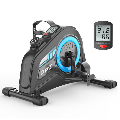 Dripex Mini Exercise Bike, Under Desk Bike/Pedal Exerciser with Handle