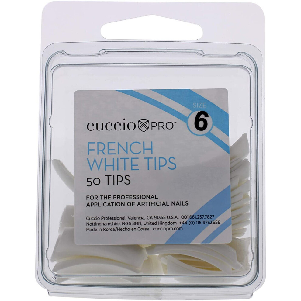 Cuccio Naturale White Cuccio French Manicure 50-Piece Tips, Size 6