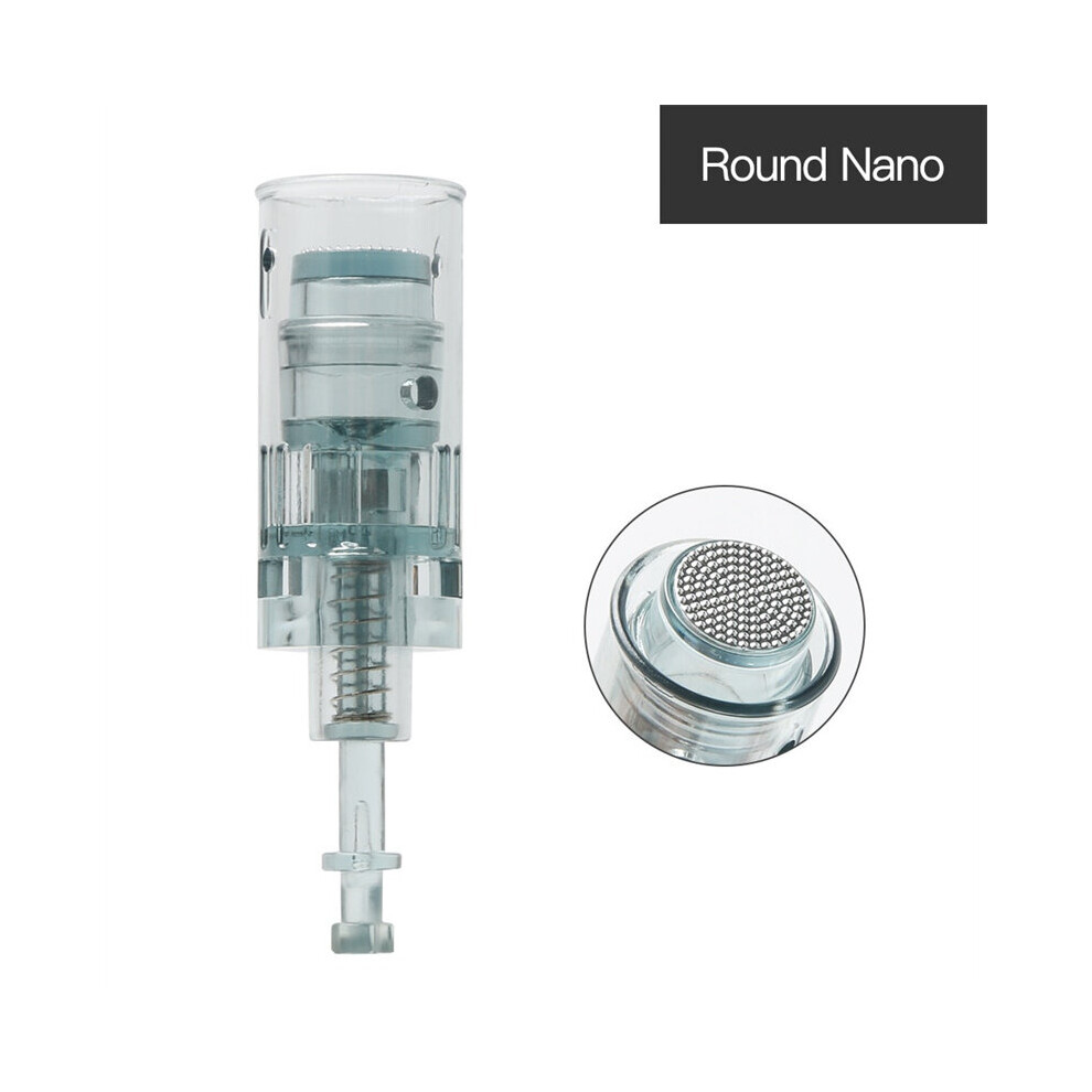(10PCS Round Nano) 10X Micro Needle Cartridges For Electric Derma Pen Dr.pen M8 16/36 Pin Round Nano 