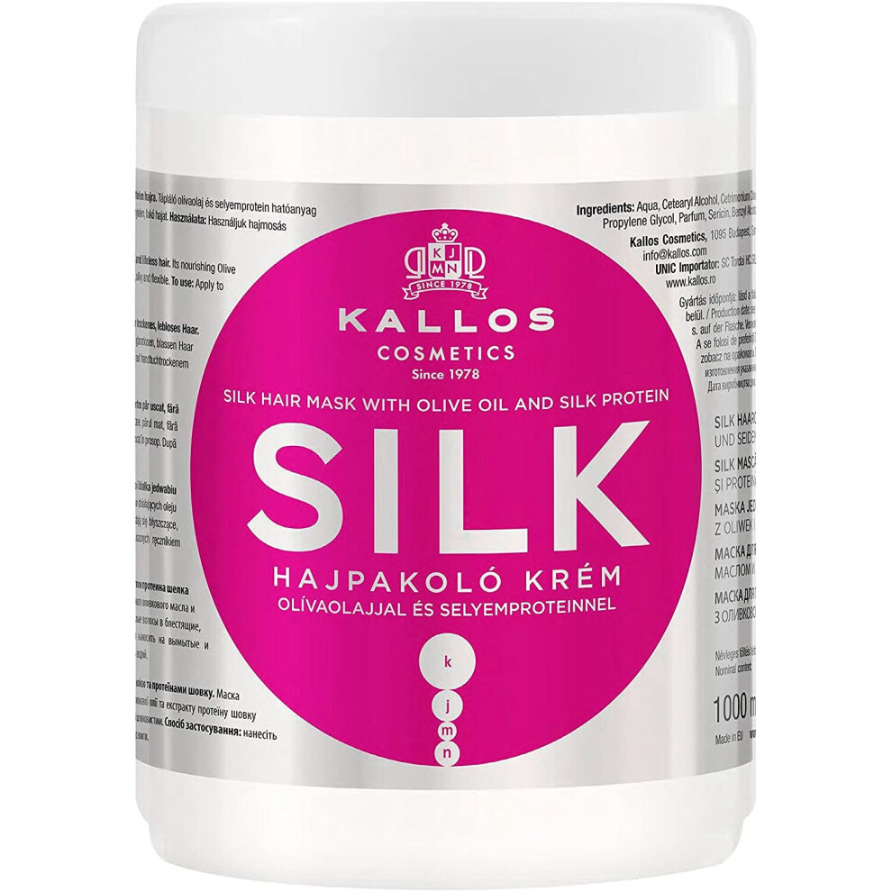 Kallos Silk Hair Mask, Olive,1000Ml