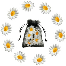 SwirlColor Daisy Hair Clips Flower Hair Pins Set Cloth Ponytail Hair Clips for Bride Girl Woman Hair Decoration (10Pcs)