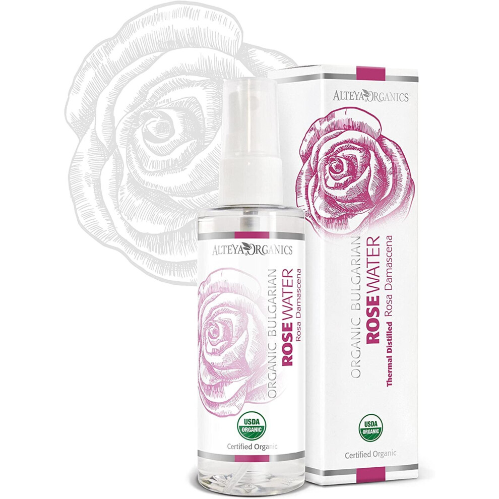 Alteya Organic Rose Water Spray 100Ml - 100% Usda Certified Organic Authentic Pure Natural Rosa Damascena Flower Water Steam-Distilled And Sold