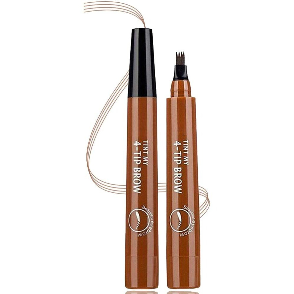 Microblading Eyebrow Pen, Eyebrow 4 Points Pencil, Creates Lasting MakeUp Professional Natural Looking, Cover Sparse Areas, Daily Waterproof Eyebrow
