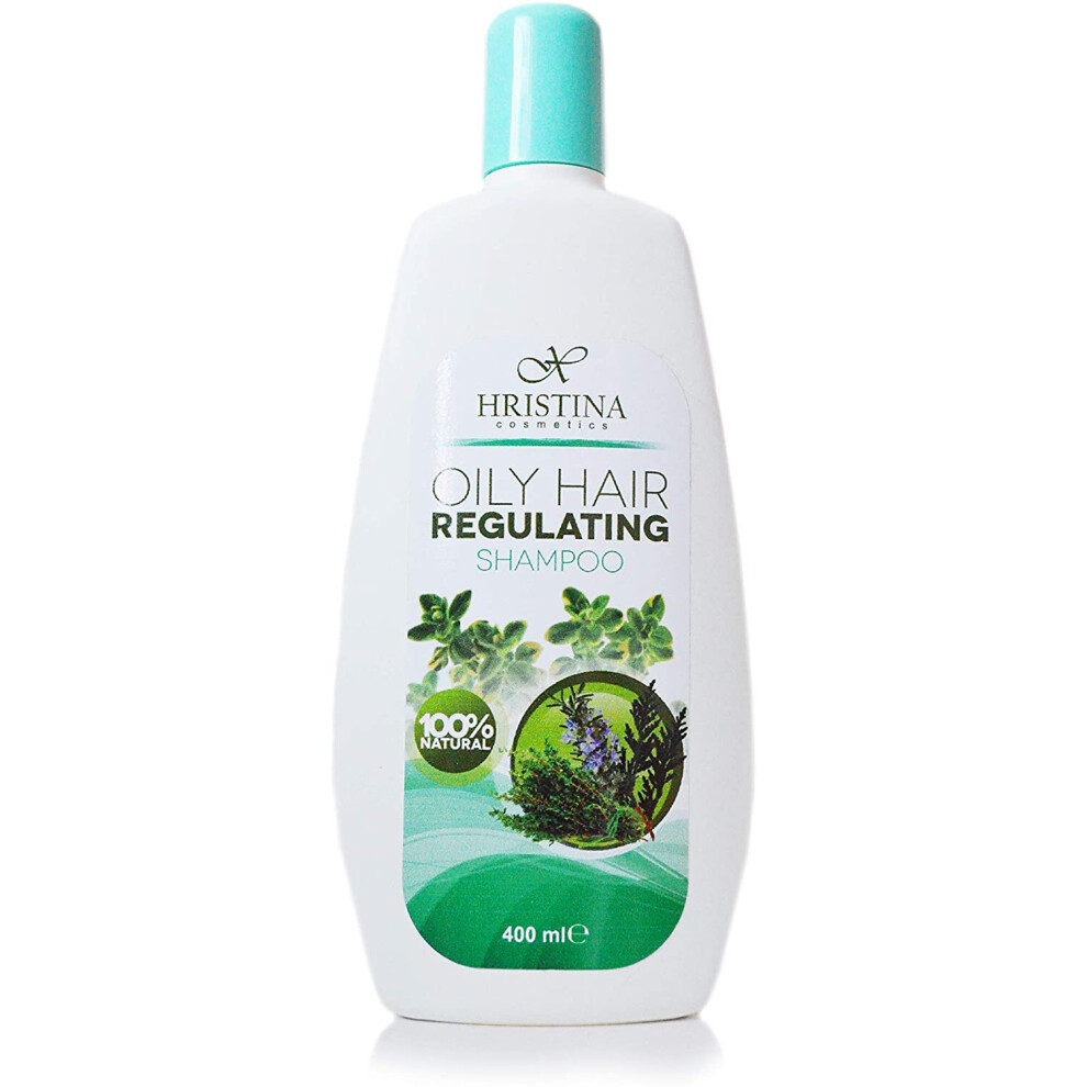Hristina 100% Natural Shampoo for Oily Hair - For Healthy Scalp & Hair – 400 ml – Perfect for Men and Women – Tonifying and Refreshing Scalp -