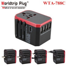 Travel Adapter, 4 USB Ports and 1 Type C International Wall Charger