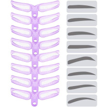 Vtrem Eyebrow Stencil 8 Styles Eye Brow Shaping Templates Reusable Eyebrow Drawing Guide Card with Handle and Strap DIY Makeup Tools