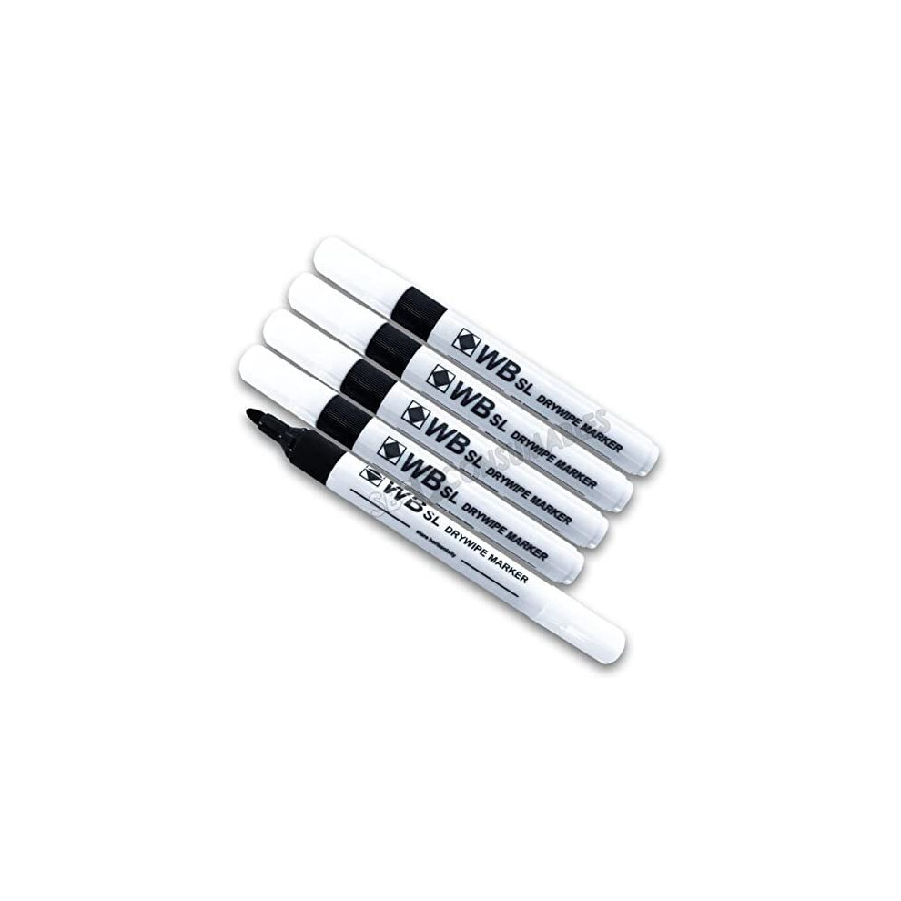 Pack of 50 Black Ink SL Whiteboard Flipchart Marker Pens. Drywipe.