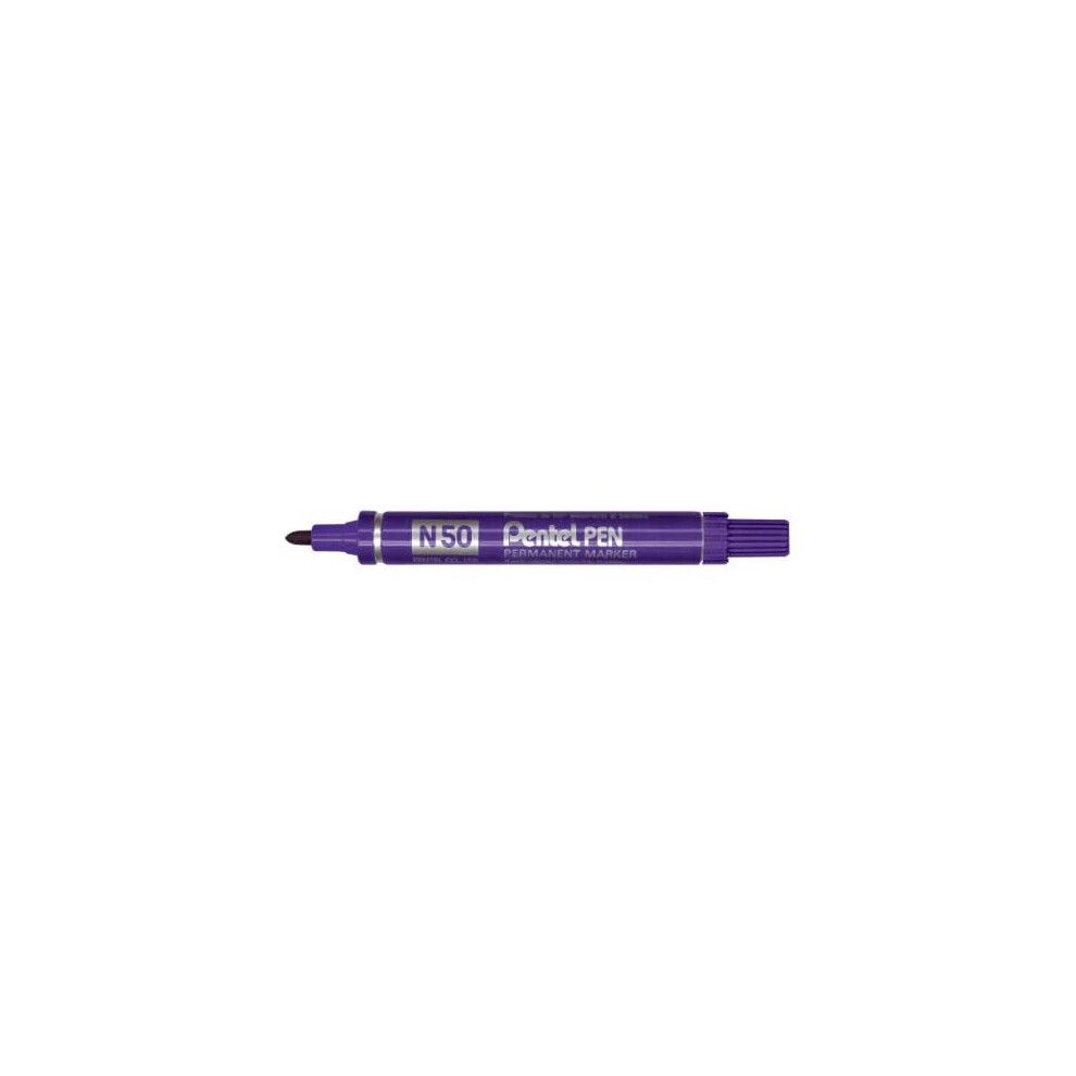 Pentel N50 Permanent Marker Bullet Tip with Aluminium Barrel Waterproof Ink - Violet