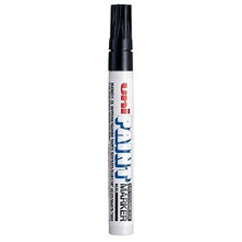 Uni Coloured Medium (2.2-2.8mm) PX-20 Black Oil Paint Marker Pen Metal Glass Wood Plastic Stone Outdoor Bullet Nib Tip (Pack Of 1)