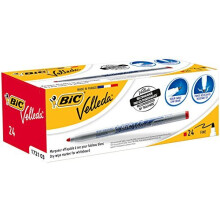 Pennarello cancellabile a secco - BIC - Velleda 1721 - Punta fine - Inchiostro rosso - Lotto di 24