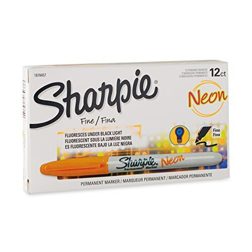 Sharpie Sharpie Neon Fine Point Permanent Markers, 12 Neon Orange Markers