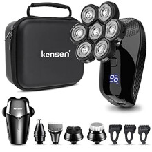 Head Shaver for Bald Men KENSEN Electric Shavers Men 6 in 1, Cordless LED Head Shavers for Men, 7D Electric Shaver Waterproof Wet Dry Rotary Shav