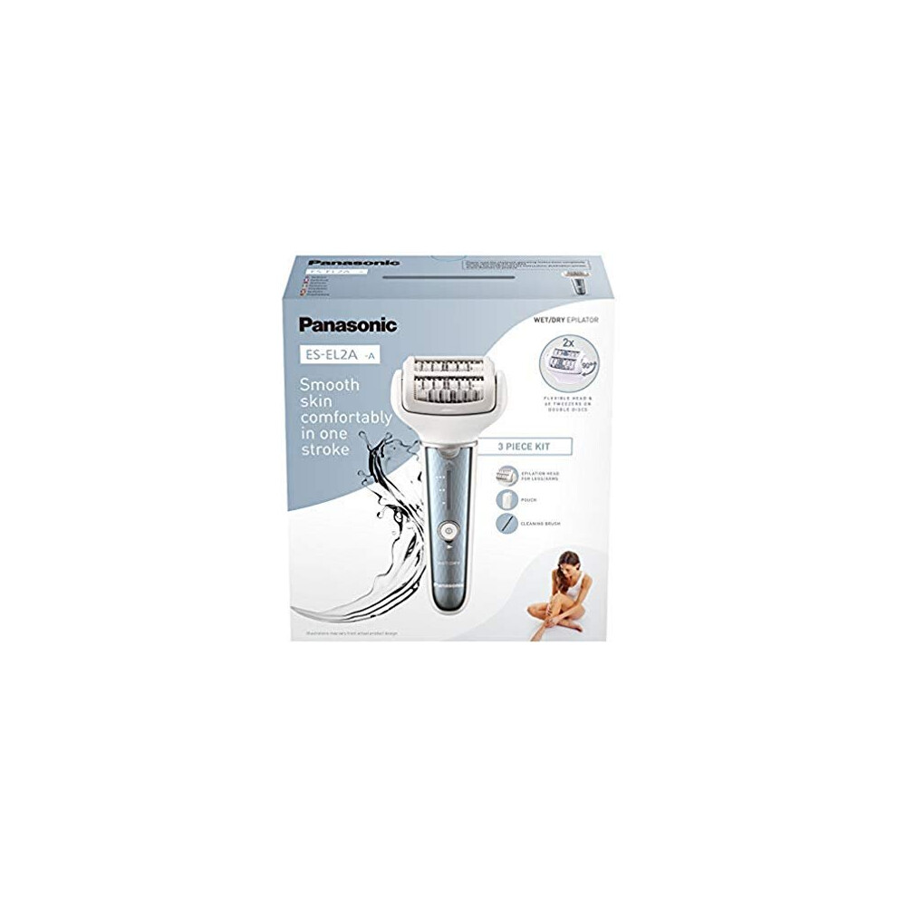 Panasonic ES-EL2A Wet and Dry Epilator with 3 Speeds & LED Light (Blue)